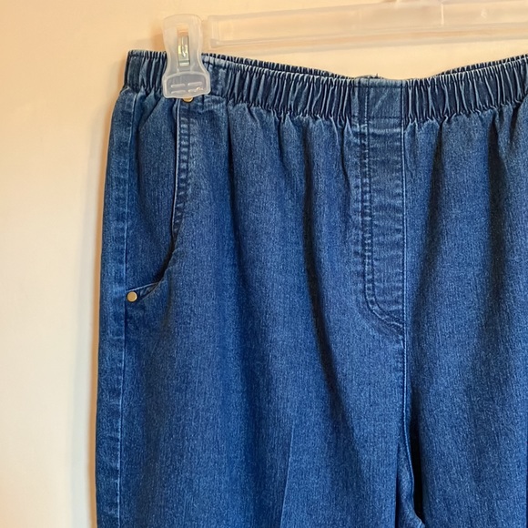 Beautiful tailored medium stonewashed jean capris by Allison Daley, size 14 - Picture 2 of 16